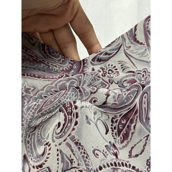 VTG Y2K Paisley 100% Silk Dress Midi Dress Grunge Sleeveless Babydoll Size 12P - Picture 5 of 9